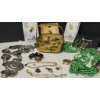 Image 1 : Vintage Jewelry Lot Featuring Necklaces, Earrings, Bracelets, and Decorative Trinket Basket