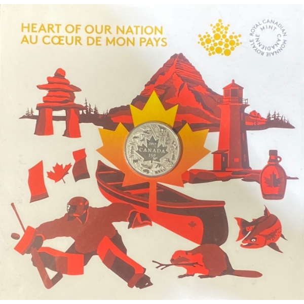 2017 Royal Canadian Mint $3 "Heart of Our Nation" Pure Silver Coin 7.96 Grams