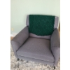 Image 1 : Grey Upholstered Chair w/ Adjustable Headrest 35 W, 39 D, 38 T 