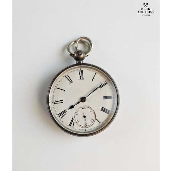  Antique Silver Pocket Watch Case, Featuring Hallmarks That Indicate It Was Produced By The Dennison