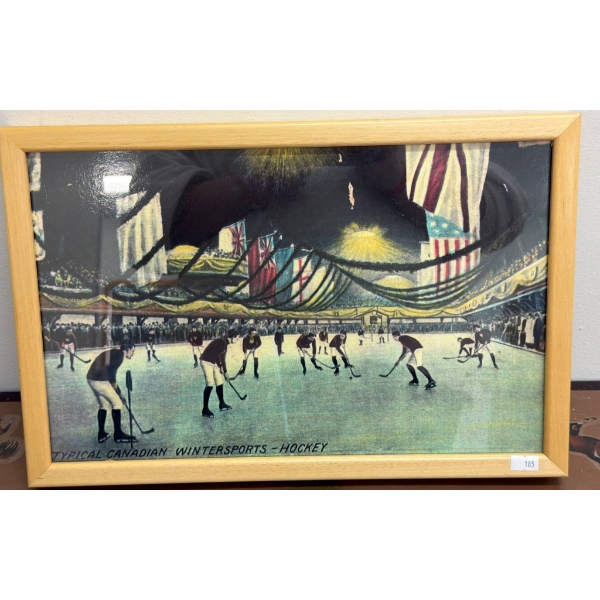 Framed Print of 'Typical Canadian Wintersports - Hockey,' 17 x 11"