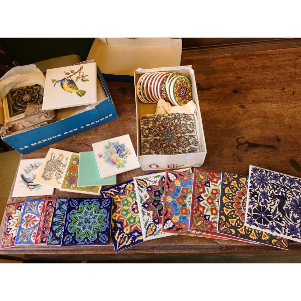  Decorative Tiles, Assorted Patterns and Sizes- Some Handmade by Neofitou Karemik, Greece 