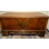 Image 1 : Beautiful Antique Treasure Chest with Great Detail & Bottom Drawer  41x22x23"tall