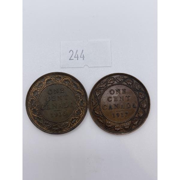 1916-1917 Canadian Large One Cents