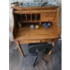 Image 2 : Antique Oak Rolltop Desk w/ Chair  Contents Not Included!!!  41x29x47"tall