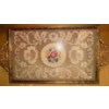 Image 6 : Royal Adderly Floral Bone China Collectibles & Beautiful Brass & Lace Filigree Petit Point Tray