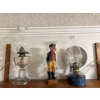 Image 1 : Oil Lamp (2) w/ Wooden Sailor Figurine 