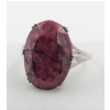 Image 1 : 18.3 ct Certified Silver Ruby Gemstone Ring ($10,320 Appraisal)
