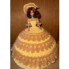 Image 1 : Vintage Barbie w/ Handmade Crochet Gown 14T Yellow/Brown