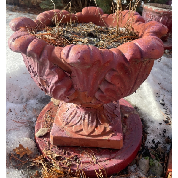 Outdoor Planter 20"tall  (paint is chipping)