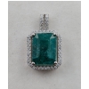 Image 2 :  Silver Emerald gemstone Pendant 2.4 ct Certified Value ($7,372 Appraisal)