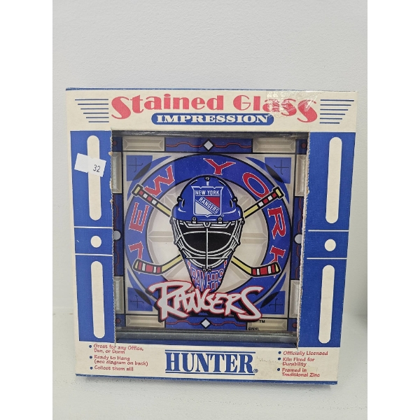 New York Rangers Hunter Stained Glass Impression 6.5 x 6.5