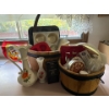 Image 1 : Bakers Staples - Assorted Bakeware w/ Porcelain Decorative Pitcher & 2 Wood Barrels