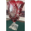 Image 3 : Massive Bohemian Cranberry Cut Crystal Goblet / Chalice 12T