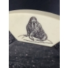Image 2 : Indigenous Tool Ulu w/ Bone Handle and Walrus Design, Blade 7.5 W