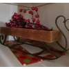 Image 7 : Assorted Holiday Table Decor: Tablecloths, Centrepiece Sled 5 W, 15 D, 6.5 T, Angel Topper and More!