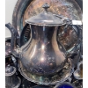Image 2 : Pewter Party - Silver Plated Servingwares w/ Cobalt Blue Accents