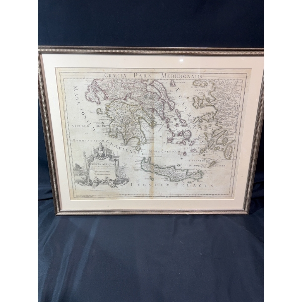 Framed Vintage Map