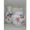 Image 1 : White Vase 9.5 T and Jar with Painted Motif Made in Italy 