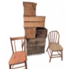 Image 1 : Wooden Crates and Two Wooden Chairs