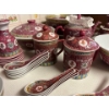 Image 6 : Chinese Family Rose Enameled Porcelain dish set with  Early 20th Century include coffee, pot, tea, p
