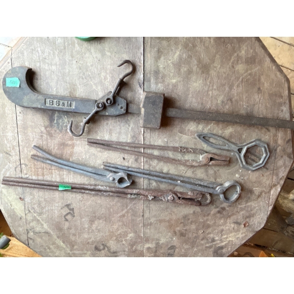 BS & M Scale With Collection Of Antique Tools 