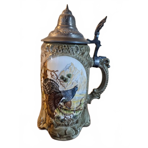 Rein Zinn German Beer Stein With Pewter Lid 10''H
