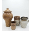 Image 1 : 5 Speckled Stoneware Pottery Vessels