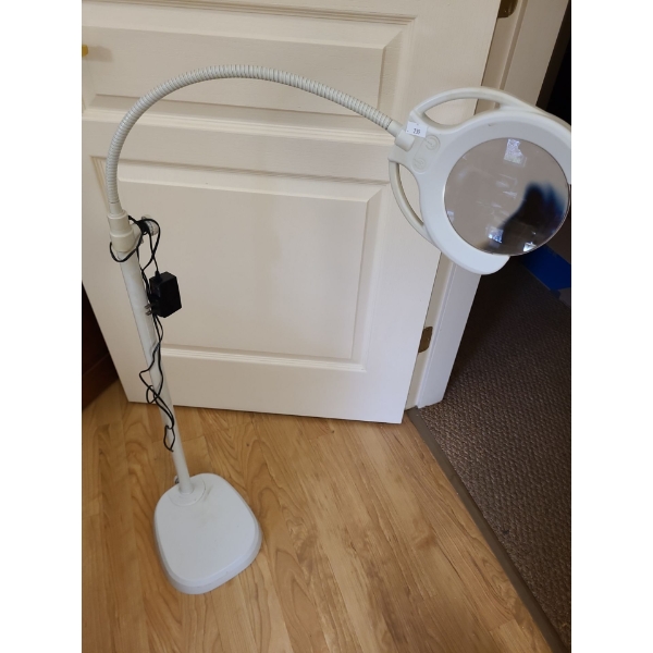 Magnifying Floor Lamp with Flexible Arm ( 32"T with Arm "Flat")