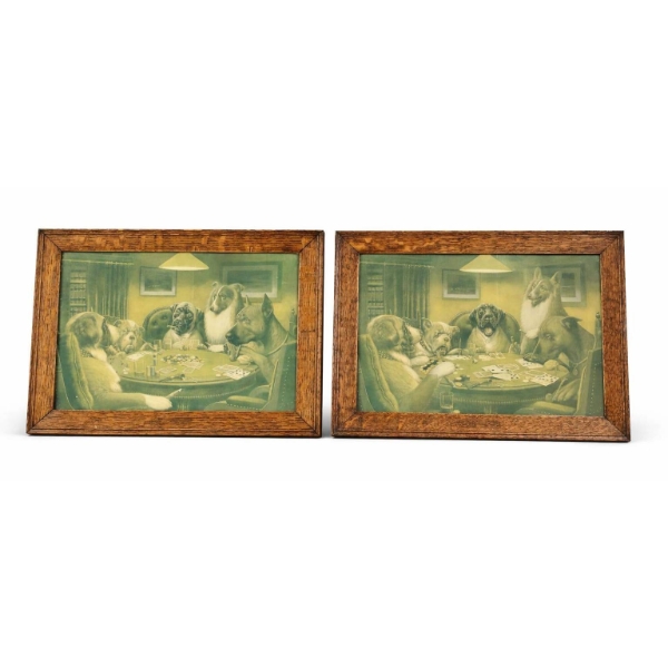 Framed 'Dogs Playing Poker' Prints, 16" x 12"