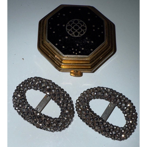 Antique Hair Pins & Le Debut Richard Rudnut Compact