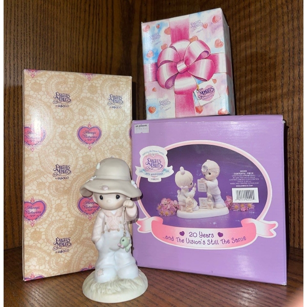 New Precious Moments Collectables - 3 Unopened Boxes + Display Character 4T