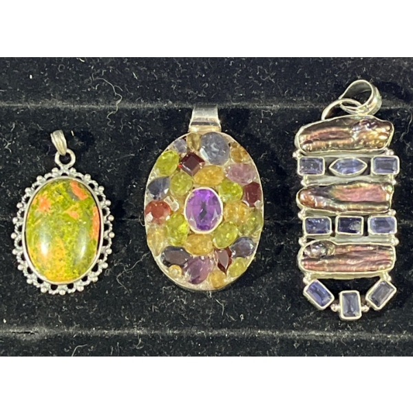 Collection of Multicoloured Stone Pendants