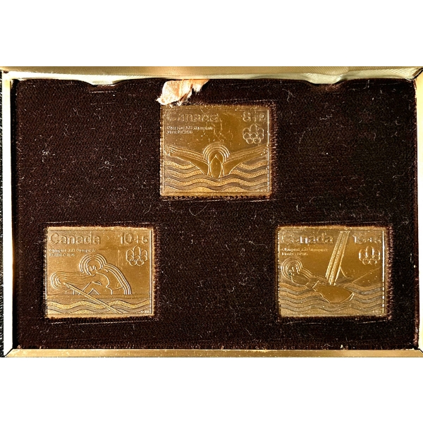 1976 Montreal Olympics Commemorative Bronze Postage Stamps (Set of Three) #1