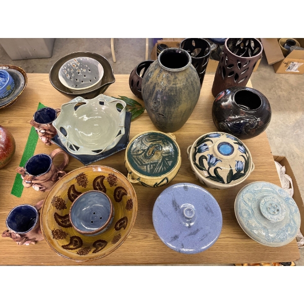variety of vases and drinking mugs and bowls