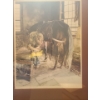 Image 2 : Horse and Caretaker Print 26 x 33 Artist Beverley Spicer '78, Numbered 192/200, Framed Under Glass  
