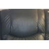 Image 2 : Green Leather 3 Seater Sofa 88 W, 34 D, 39 T w/ Reclining Feature