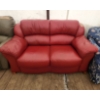 Image 1 : Red Leather Loveseat- Great Condition! 67"W x 40"D x 35"H