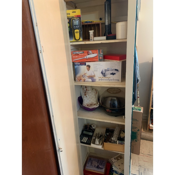 Household Item Lot Including Electronics, Kitchenware, and Tools
