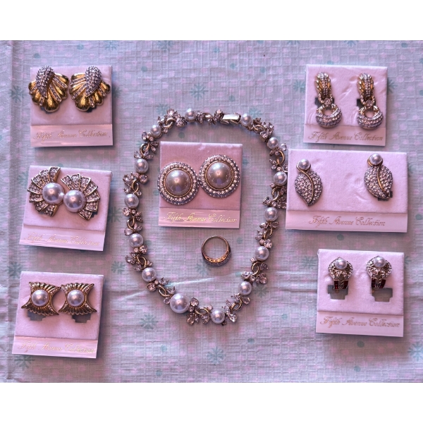 Fifth Avenue Collection Jewelry Featuring Necklace, Earrings, and Ring