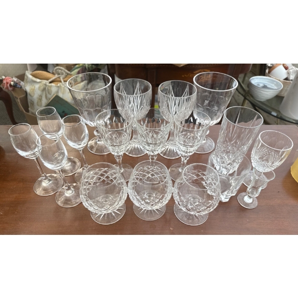 Assortment of Crystal Drinking & Sipping Glasses