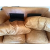 Image 4 : Genuine Leather 2 Seat Sofa w/ Oak Base 71x37x36 Loveseat