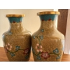 Image 3 : Cloisonne Chrysanthemum Vase Duo w/ Stone Carved Fengshui Zodiac Bull 4L