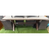 Image 5 : Seven Piece Grey Rattan Patio Out Door Dining Set Featuring A Rectangular Table & Six Wicker Chairs