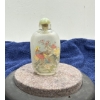 Glass Hand Painted Birds Snuff Bottle 2.25H