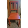Image 5 : Mismatched Chair Pair - Antique Oak Queen Anne Parlour Chair w/ Red IKEA STEFAN 30T