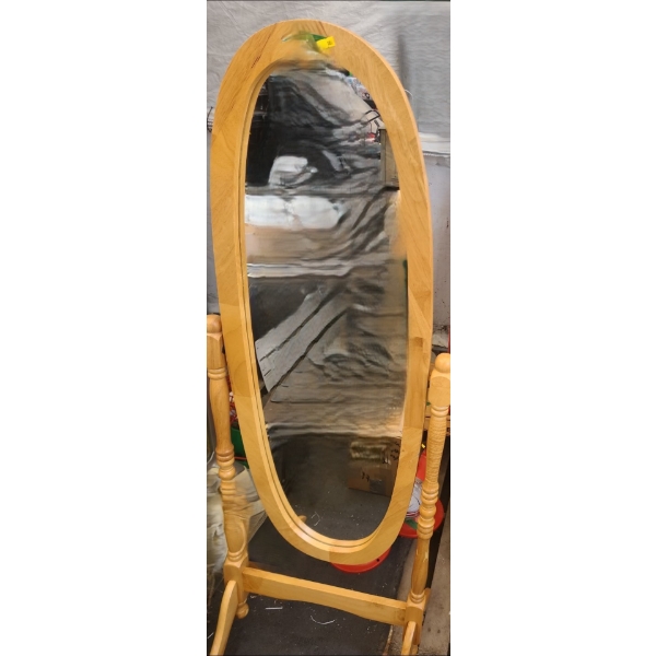 Full Length Wooden Cheval Floor Mirror 21 W, 19 D, 58 T