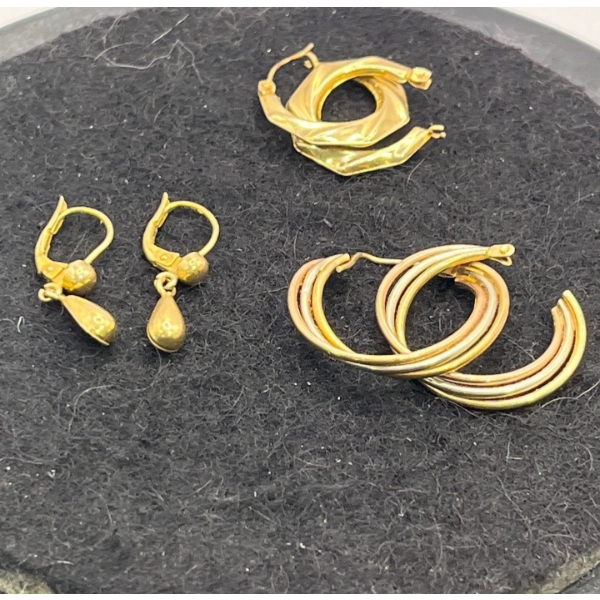 10K 4.7g Collection of Hoop and Dangle Earrings