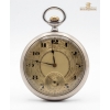 Image 2 :  Art Deco Open Face Pocket Watch , Textured "Tropical" Dial With Arabic Numerals Subsidiary Seconds.