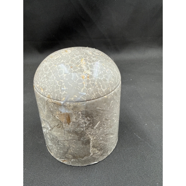 Marine Fossil Marble Lidded Jar